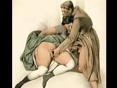 Nua babu com tatuagens bater em sua bunda e ela geme alto